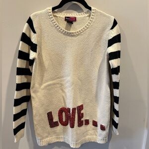 Say What Women's White and Black Sweater